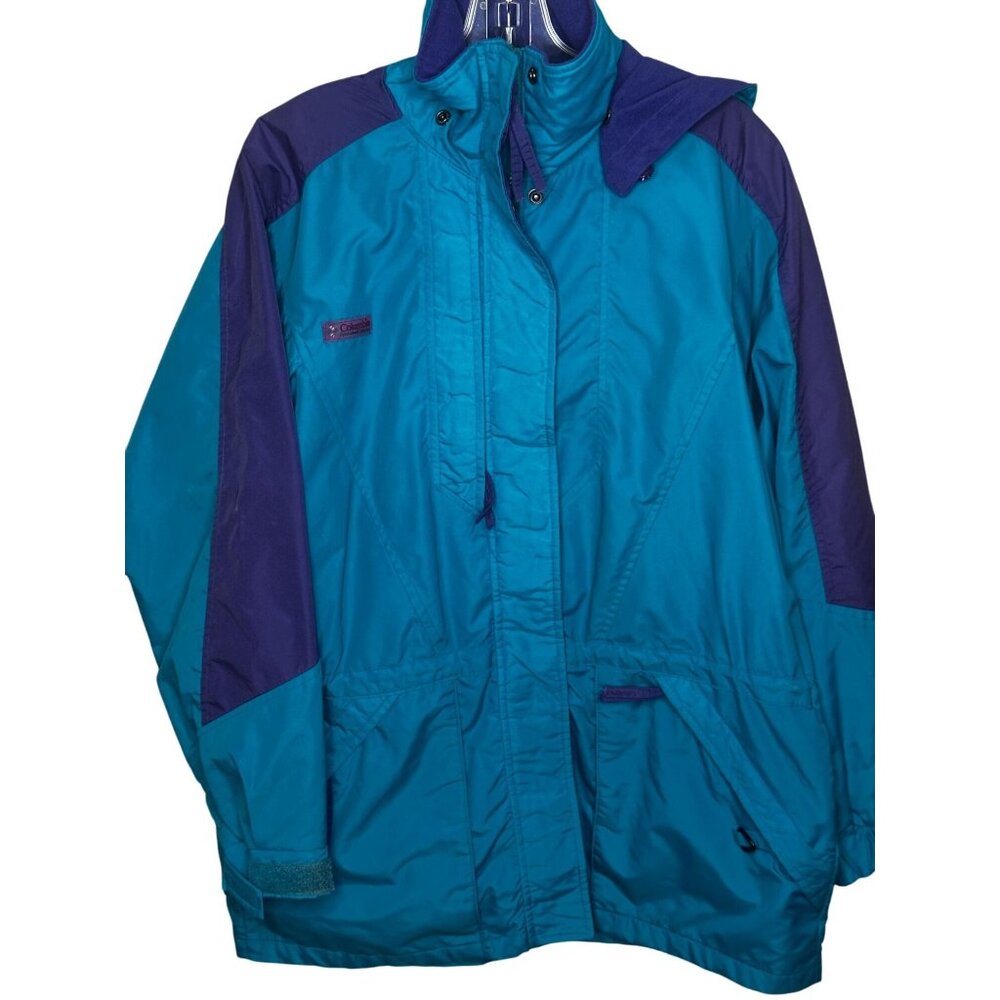 Columbia Double Whammy Womens Teal Purple Ski Hooded Jacket Size Medium